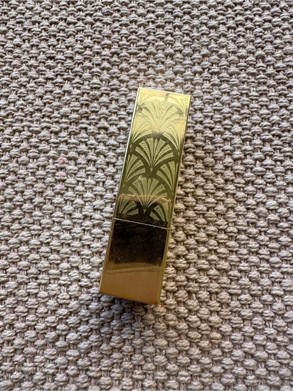 Estee Lauder Gold Decorative Lipstick Case in red velvet